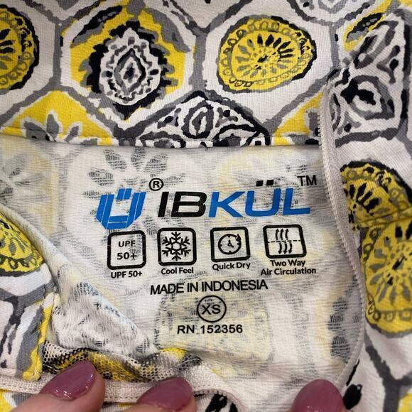 IBKUL‎ Sun Protective UPF 50+ Icefil Cooling Tech Terra Print Long Sleeve Top - Picture 3 of 7